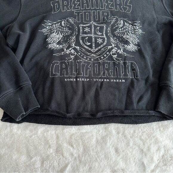 Hollister Graphic Band Crewneck Cropped Sweatshirt Women’s Size Small - Picture 4 of 11